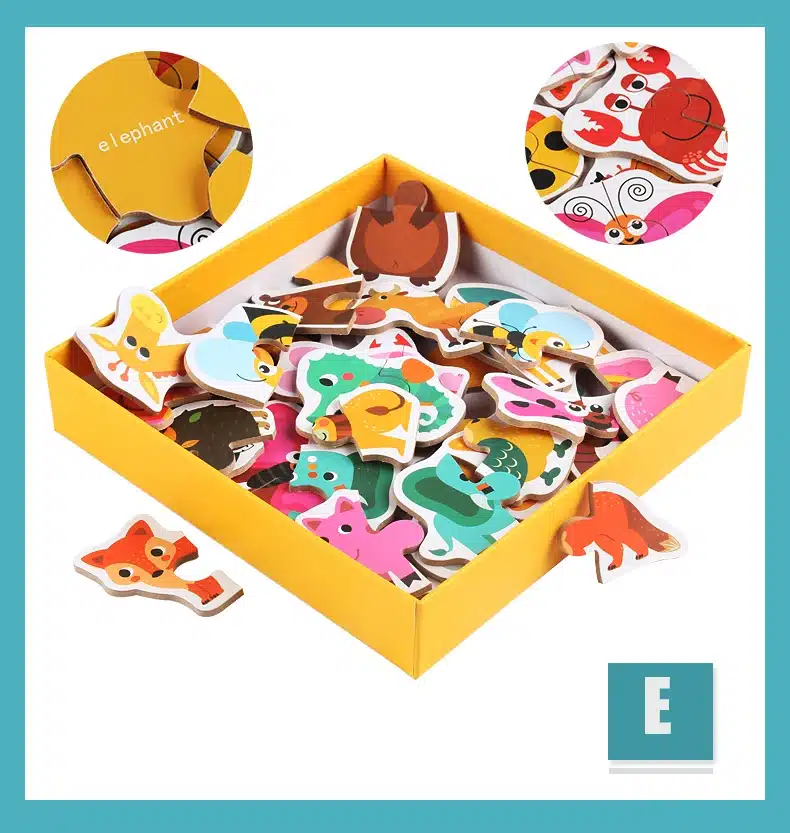 Children Large Matching Puzzle Games Early Learning Card My First Jigsaw Puzzle Toys for Children Kids Educational Toys Gift Boy 16