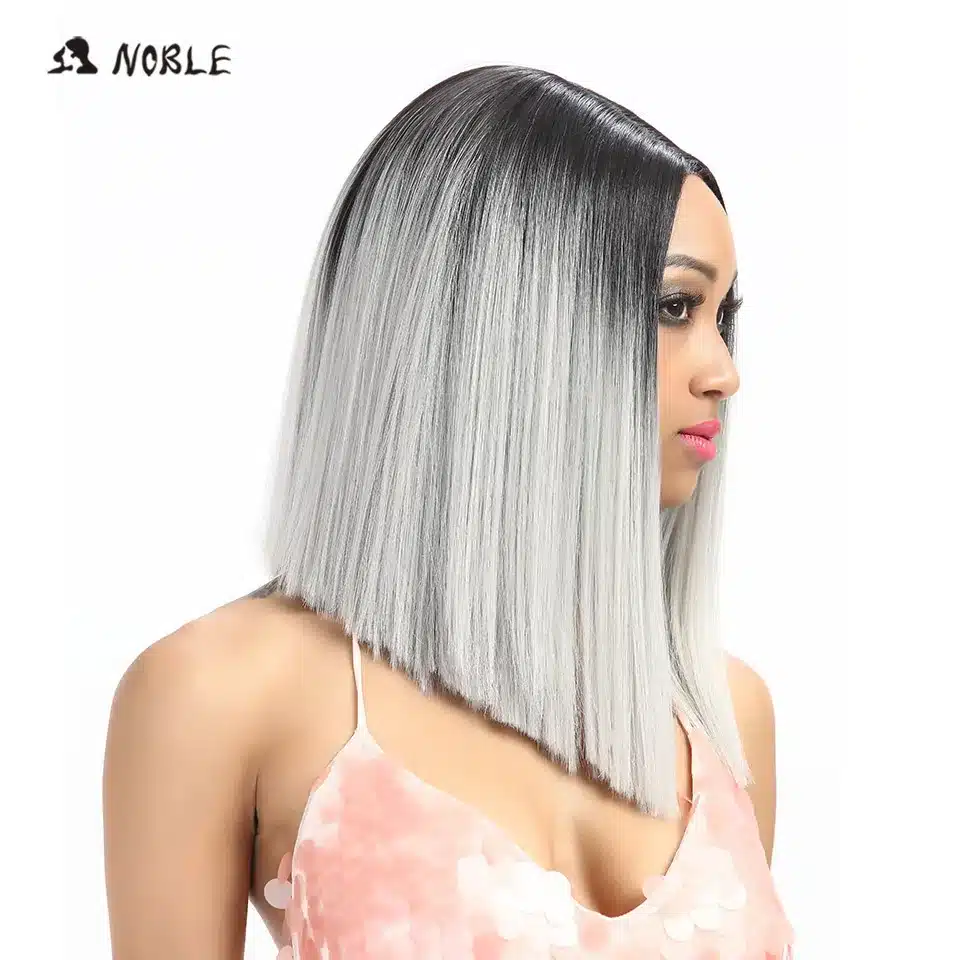 Noble Hair Synthetic Lace Front Wig Straight Hair 14 Inch Lace Wigs For Black Women Ombre Hair Synthetic Lace Front Wig 7