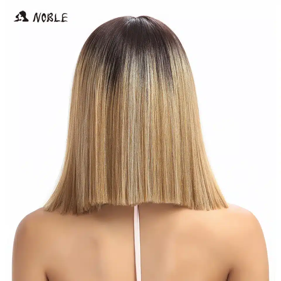 Noble Hair Synthetic Lace Front Wig Straight Hair 14 Inch Lace Wigs For Black Women Ombre Hair Synthetic Lace Front Wig 11