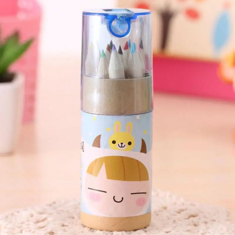 12 Colors Colored Pencils for Sketch Painting Kawaii Girls Fine Drawing Colour Pencil Children's School Gift Cute Drawing Pencil 14