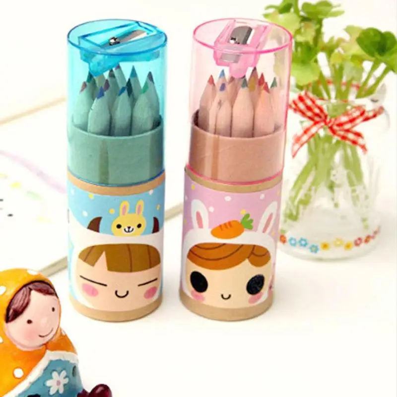12 Colors Colored Pencils for Sketch Painting Kawaii Girls Fine Drawing Colour Pencil Children's School Gift Cute Drawing Pencil 18
