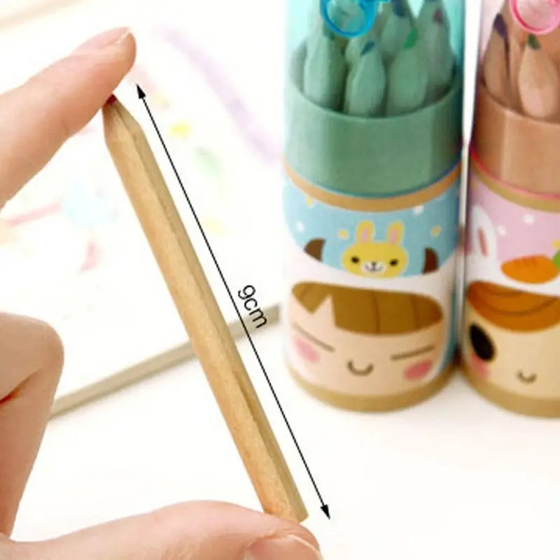 12 Colors Colored Pencils for Sketch Painting Kawaii Girls Fine Drawing Colour Pencil Children's School Gift Cute Drawing Pencil 19