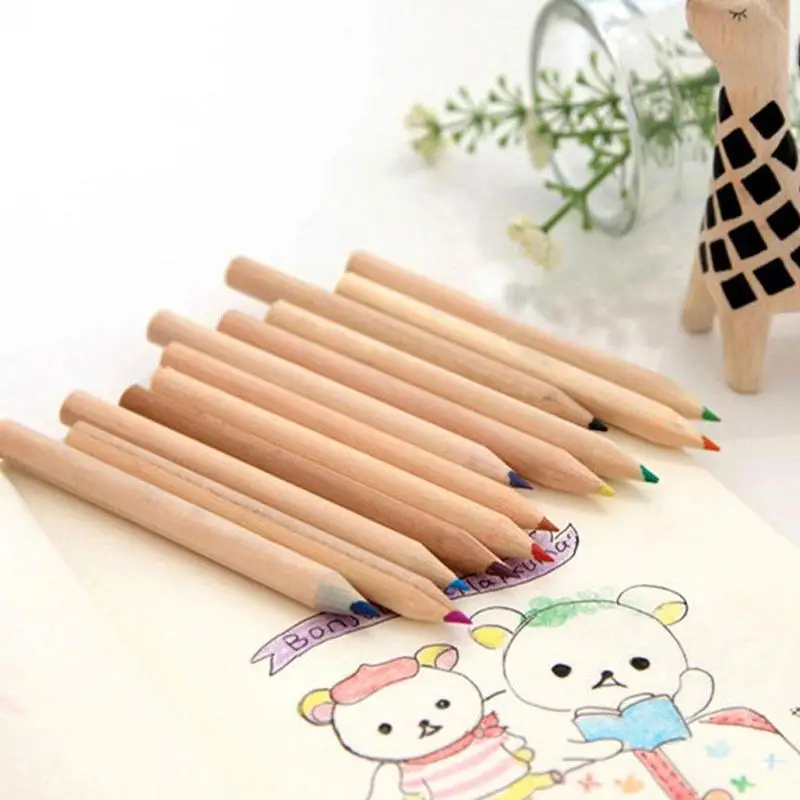 12 Colors Colored Pencils for Sketch Painting Kawaii Girls Fine Drawing Colour Pencil Children's School Gift Cute Drawing Pencil 21