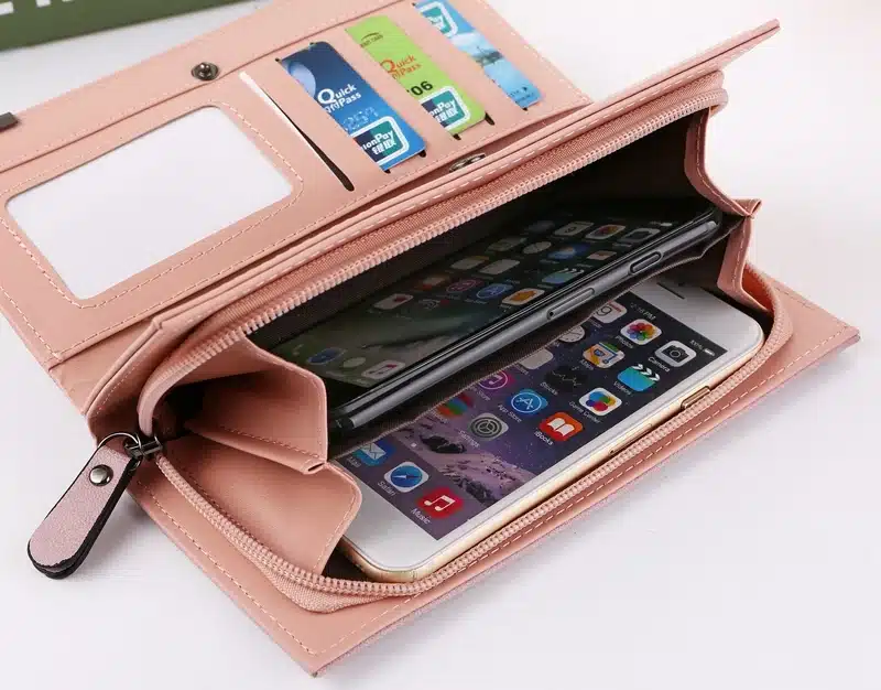 2019 New Wallet Women Leather Purse Wristlet Clutch For Phones Long Big PU Leather Wallet Zip Money Bag Women Coin Purse Card 16