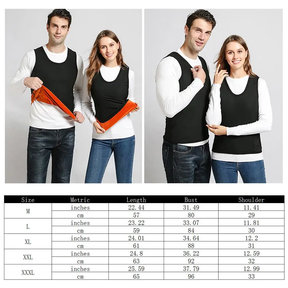 mees ja naine kannavad musta minimalistlikku soojendusega vesti