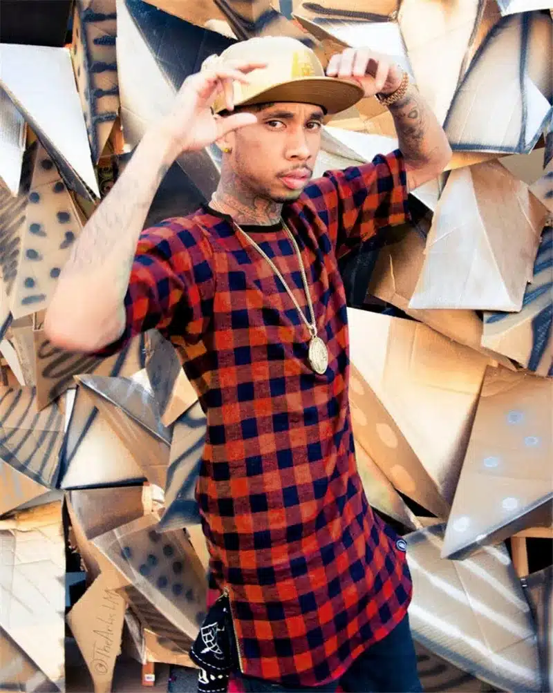 2018 Brand New Clothing Mens Checked Shirt Hip Hop plaid t shirt Zipper Hiphop Swag T-shirts Streetwear Mens Tyga male Tshirt 7