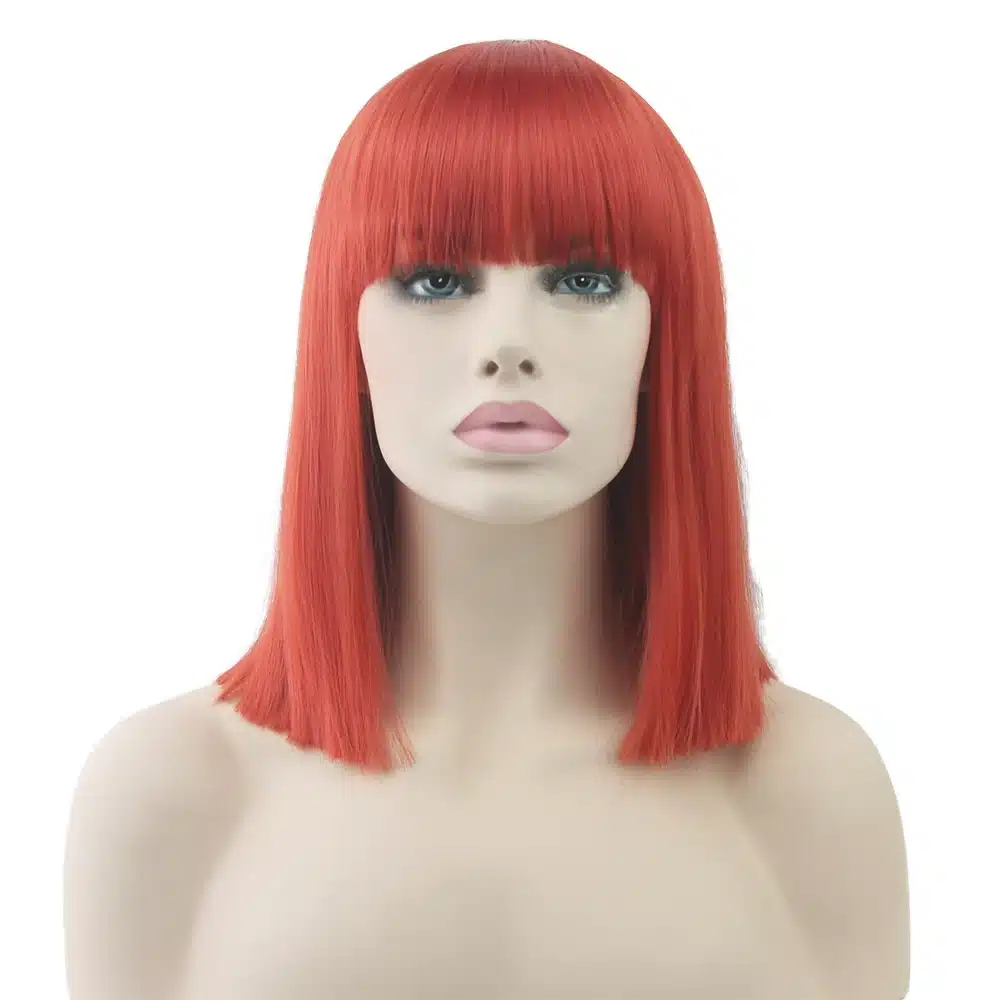 Soowee 8 Colors Short Straight Heat Resistant Synthetic Hair Gray Nature Black Women Party Cosplay Wigs 13