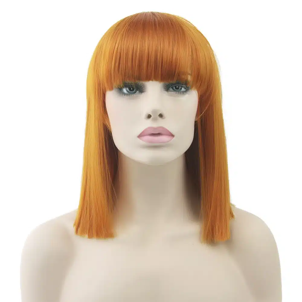 Soowee 8 Colors Short Straight Heat Resistant Synthetic Hair Gray Nature Black Women Party Cosplay Wigs 19