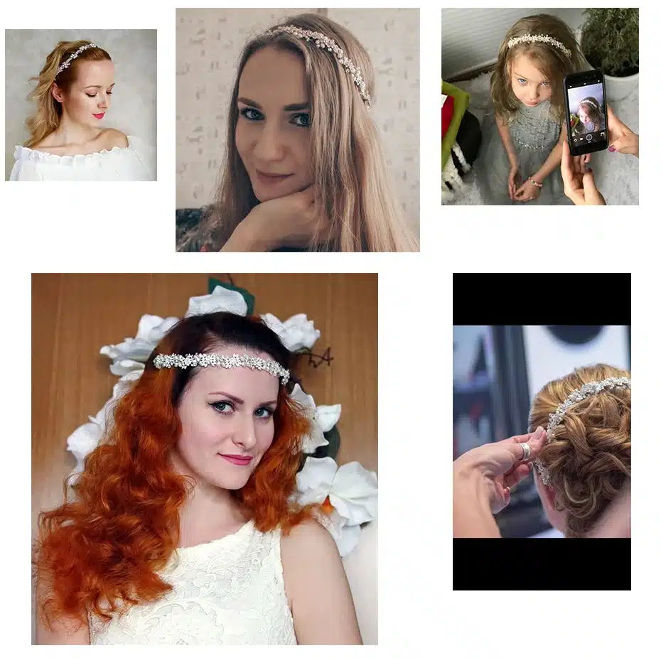 Miallo Luxury Clear Crystal Bridal Hair Vine Pearls Wedding Hair Jewelry Accessories Headpiece Women Crowns Pageant HS-J4506 29