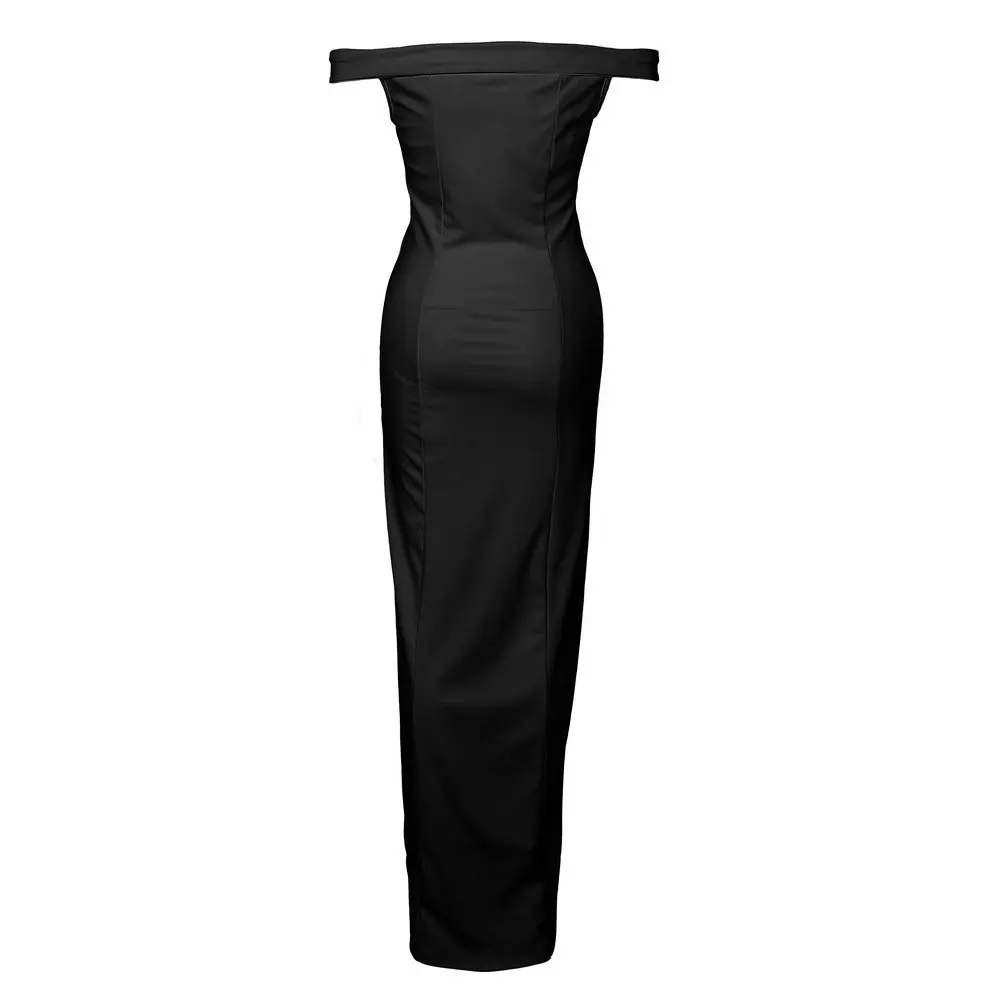Summer New Arrival Off Shoulder Sexy Black Pink Dress 2019 Sexy Split The Fork Dress Women Elegant Slash Neck long Dress Vestido 27