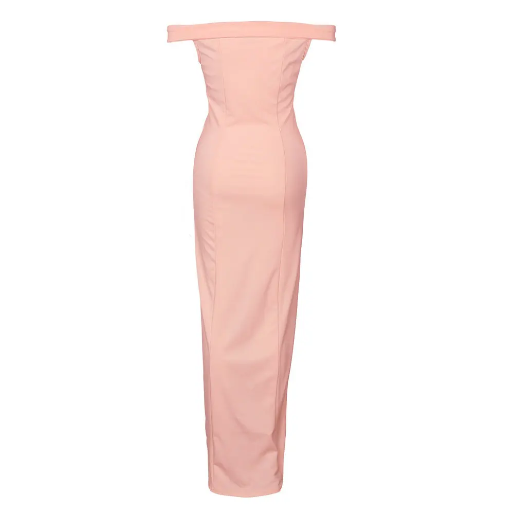 Summer New Arrival Off Shoulder Sexy Black Pink Dress 2019 Sexy Split The Fork Dress Women Elegant Slash Neck long Dress Vestido 29
