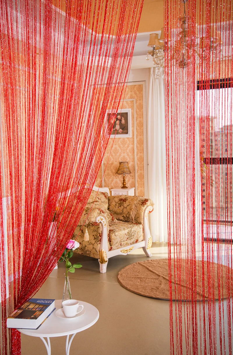 String Curtains Window Panel Curtains Divider Yarn Valance Home Decoration Cafe Kitchen Hanging Door Curtains 1m*2m T&246 #10 34