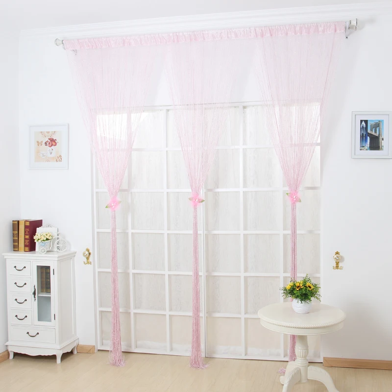 String Curtains Window Panel Curtains Divider Yarn Valance Home Decoration Cafe Kitchen Hanging Door Curtains 1m*2m T&246 #10 45