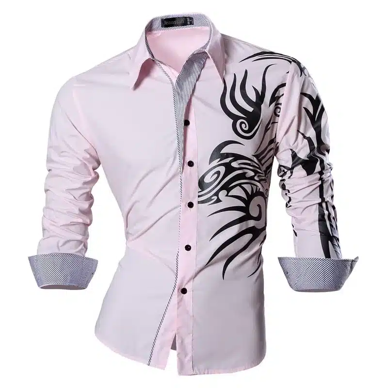 2018 Spring Autumn Features Shirts Men Casual Jeans Shirt New Arrival Long Sleeve Casual Slim Fit Male Shirts Z001 25