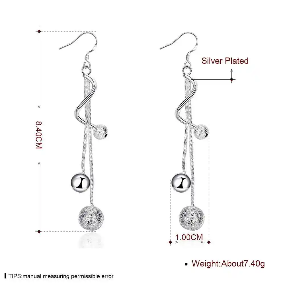 Free Shipping 2015 Lovely silver earrings fashion jewelry Twisted Beads drop brincos de festa bijoux for women earings SMTE276 20