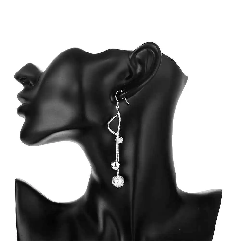 Free Shipping 2015 Lovely silver earrings fashion jewelry Twisted Beads drop brincos de festa bijoux for women earings SMTE276 21