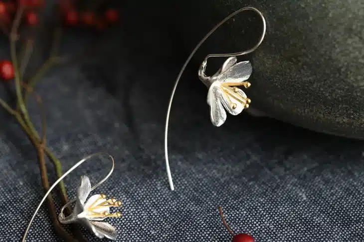 925 Sterling Silver Flower Long Tassel Earrings For Women Thai Process Elegant Lady Sterling-silver-jewelry Free Shipping 11