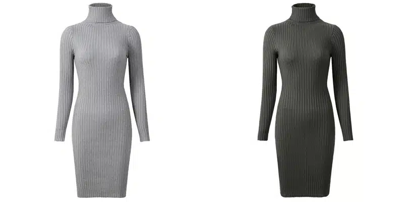 Neophil 2019 Womens Winter Knitted Sheath Turtle Neck Dresses Long Sleeve Bodycon Solid Basic Sexy Mini Dresses Vestidos D1801 5