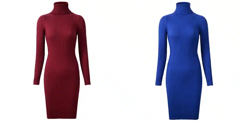 Neophil 2019 Womens Winter Knitted Sheath Turtle Neck Dresses Long Sleeve Bodycon Solid Basic Sexy Mini Dresses Vestidos D1801 6