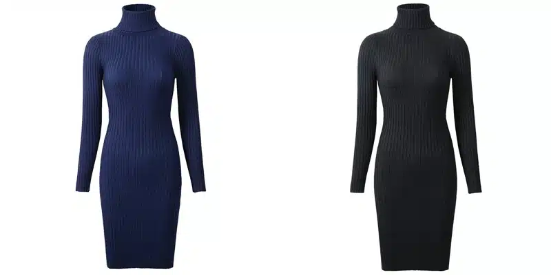 Neophil 2019 Womens Winter Knitted Sheath Turtle Neck Dresses Long Sleeve Bodycon Solid Basic Sexy Mini Dresses Vestidos D1801 7