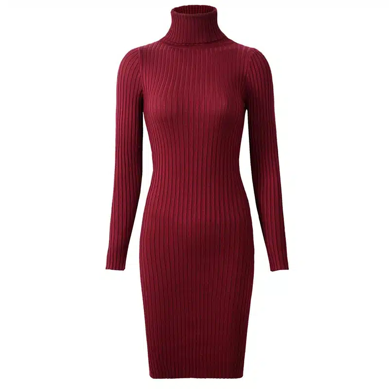 Neophil 2019 Womens Winter Knitted Sheath Turtle Neck Dresses Long Sleeve Bodycon Solid Basic Sexy Mini Dresses Vestidos D1801 21