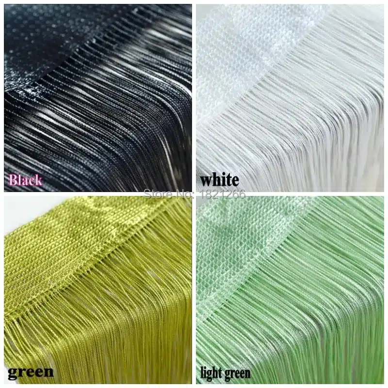 Solid Color String Curtain 300*300CM Black White Green Classic Line Curtain Window Blind Valance Room Divider Door Decorative 10