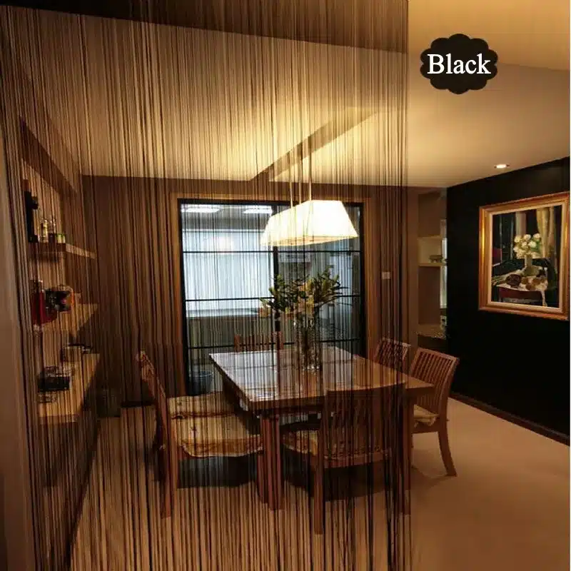 Solid Color String Curtain 300*300CM Black White Green Classic Line Curtain Window Blind Valance Room Divider Door Decorative 17