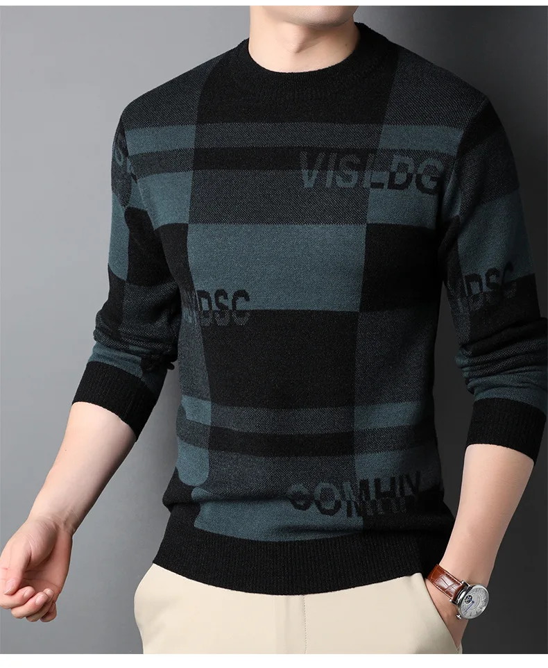 meeste ruuduline pullover, must ja hall, pikkade varrukatega