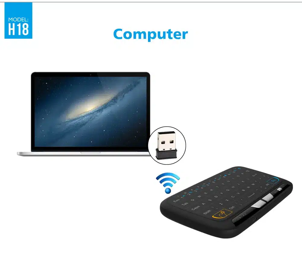 kompaktne must juhtmeta klaviatuur koos USB vastuvõtjaga