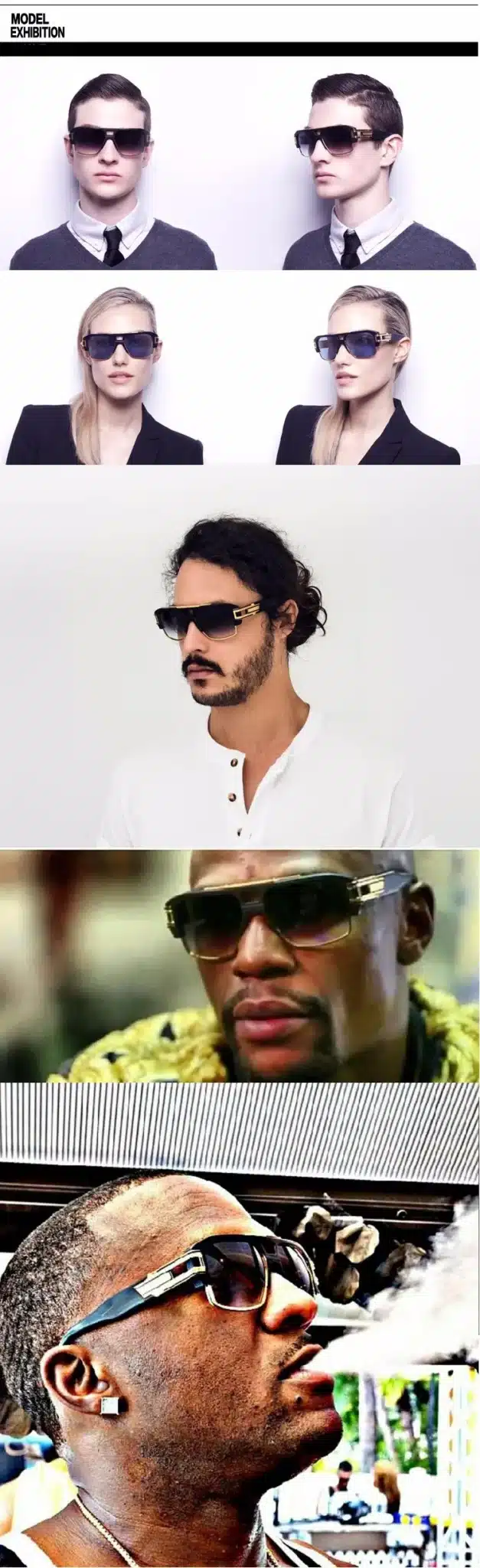 Fashion Luxury Sunglasses Men Women Brand Designer Semi-Rimless Sun Glasses For Male Ladies Female Big Frame UV400 Oculos RS007 9