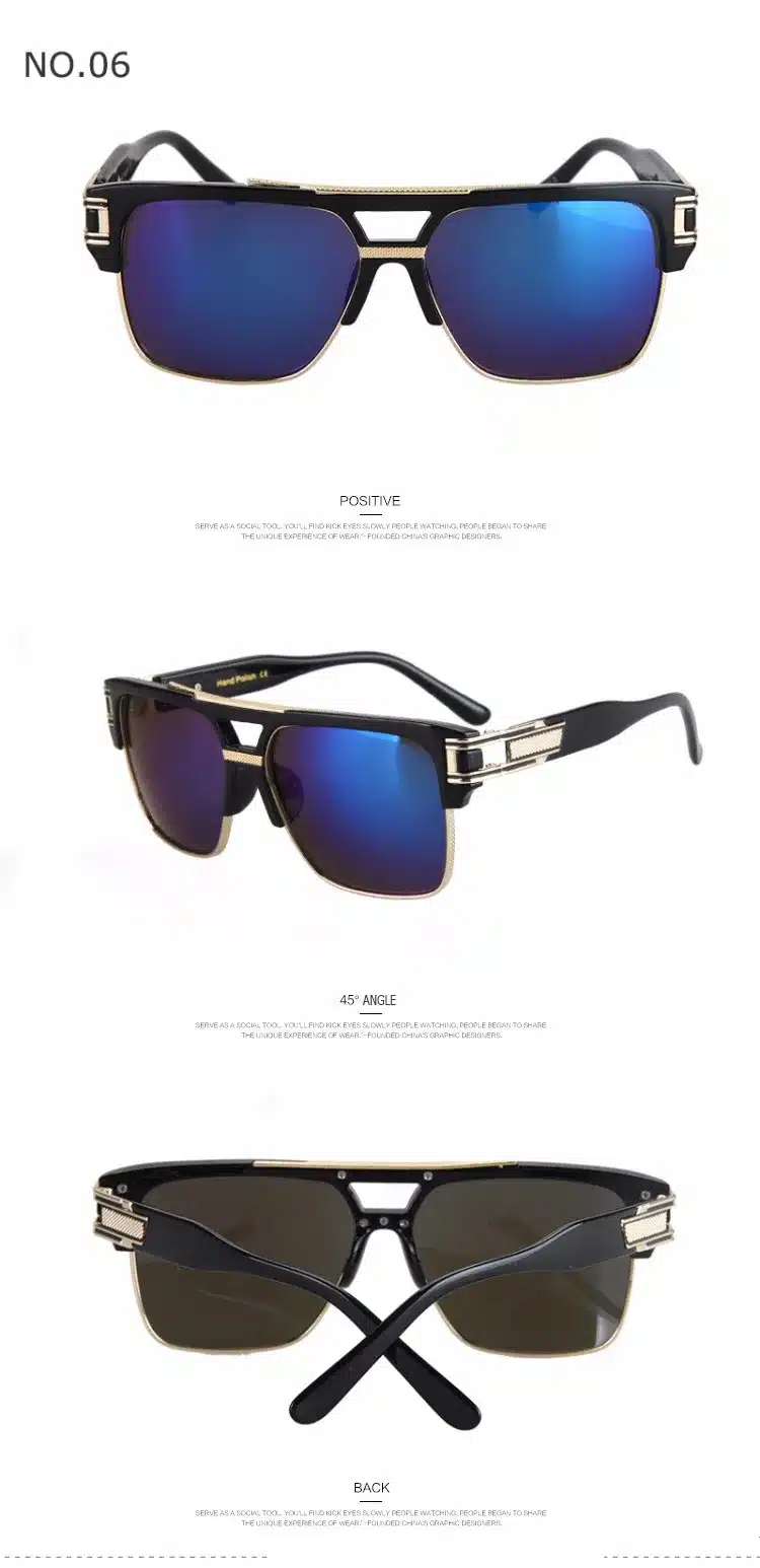 Fashion Luxury Sunglasses Men Women Brand Designer Semi-Rimless Sun Glasses For Male Ladies Female Big Frame UV400 Oculos RS007 19