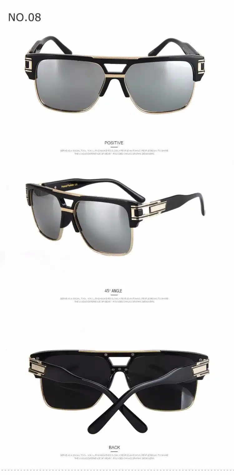Fashion Luxury Sunglasses Men Women Brand Designer Semi-Rimless Sun Glasses For Male Ladies Female Big Frame UV400 Oculos RS007 21