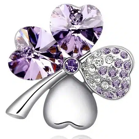 free shipping promotion summer charm top quality Austrian Crystal four leaf clover Brooch 19 colors fashion jewelry accessories 26