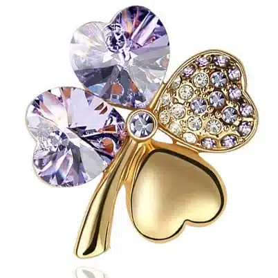 free shipping promotion summer charm top quality Austrian Crystal four leaf clover Brooch 19 colors fashion jewelry accessories 27