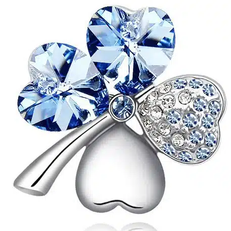 free shipping promotion summer charm top quality Austrian Crystal four leaf clover Brooch 19 colors fashion jewelry accessories 30