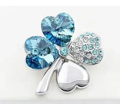 free shipping promotion summer charm top quality Austrian Crystal four leaf clover Brooch 19 colors fashion jewelry accessories 42