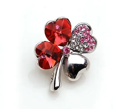 free shipping promotion summer charm top quality Austrian Crystal four leaf clover Brooch 19 colors fashion jewelry accessories 44