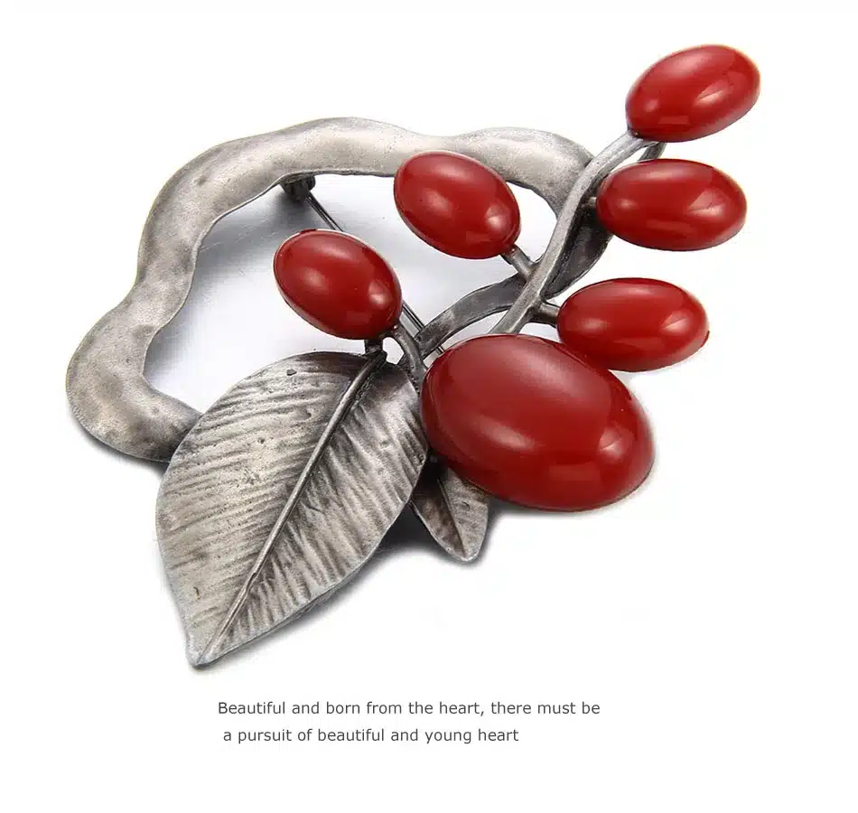 MloveAcc European Vintage Style Leaf Shape Brooches & Pin Neon Yellow Resin Charm Women Collar Brooch Pins Accessories 16