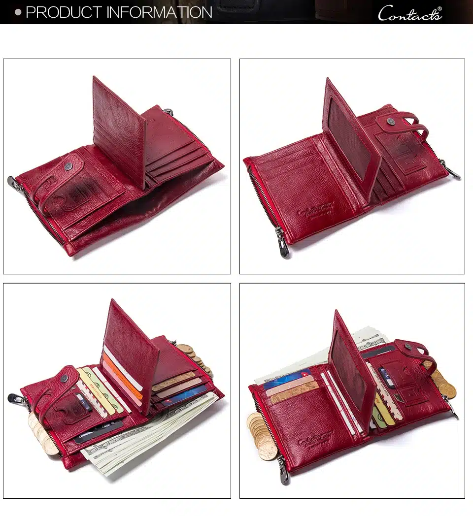 CONTACT'S Genuine Crazy Horse Leather Mens Wallet Man Cowhide Cover Coin Purse Small Brand Male Credit&ID Multifunctional Walets 27