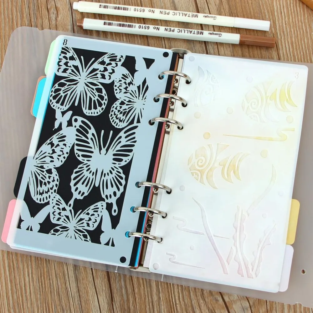DIY Craft Cutting Dies Bullet Journal Stencil Plastic Planner DIY Drawing Template for A6 Loose Diary Notebook Scrapbook 10