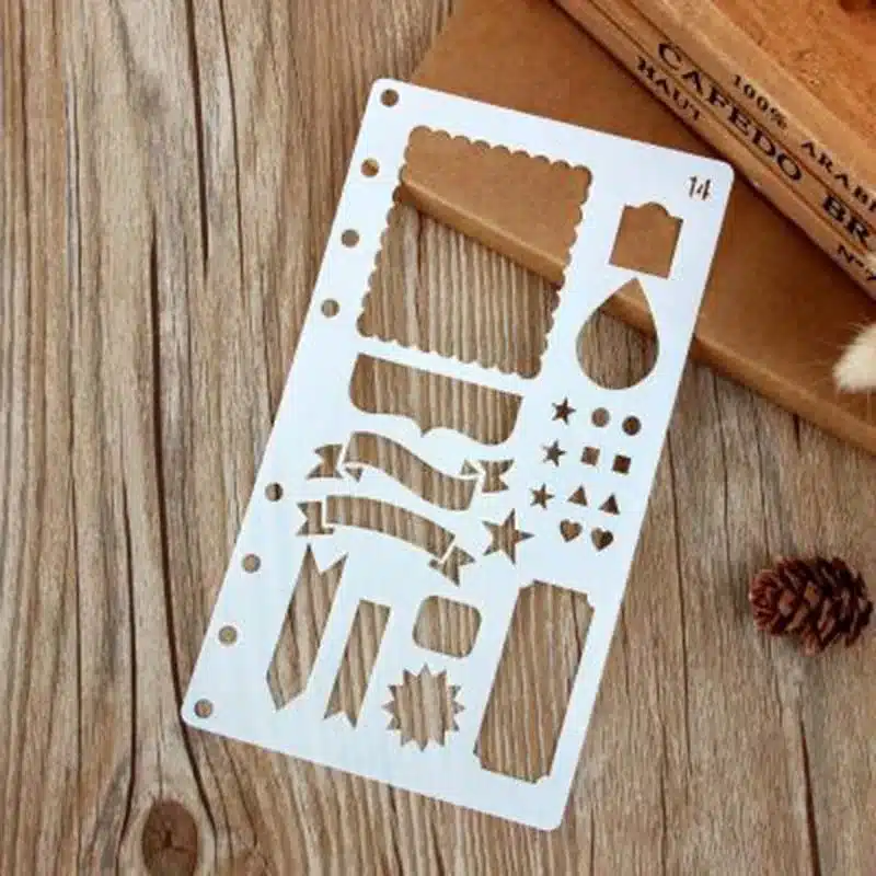 DIY Craft Cutting Dies Bullet Journal Stencil Plastic Planner DIY Drawing Template for A6 Loose Diary Notebook Scrapbook 16