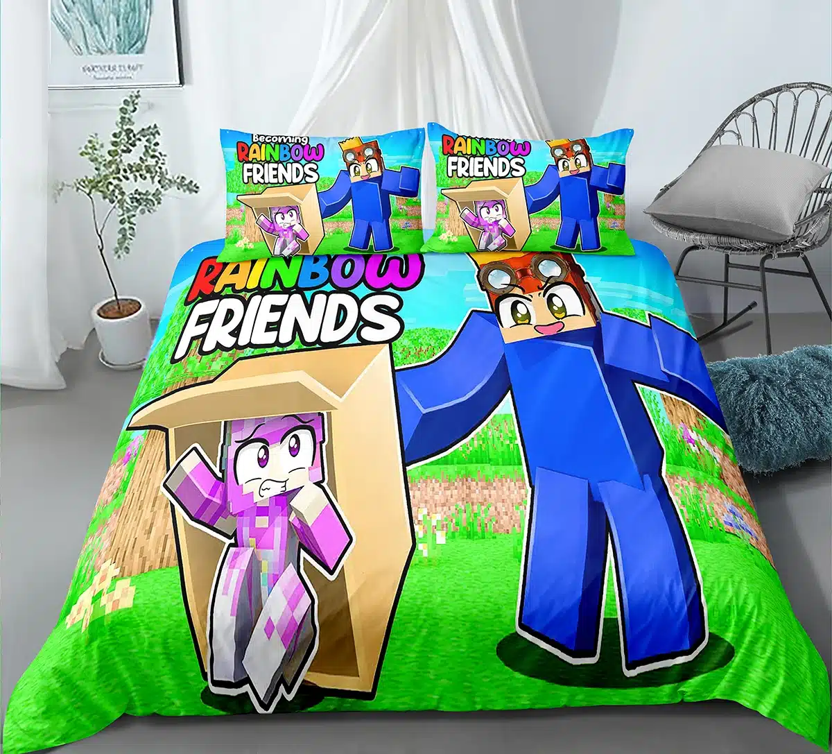 "Rainbow Friends" voodipesukomplektid | kujundav pilt e-kaubamaja pildikogust