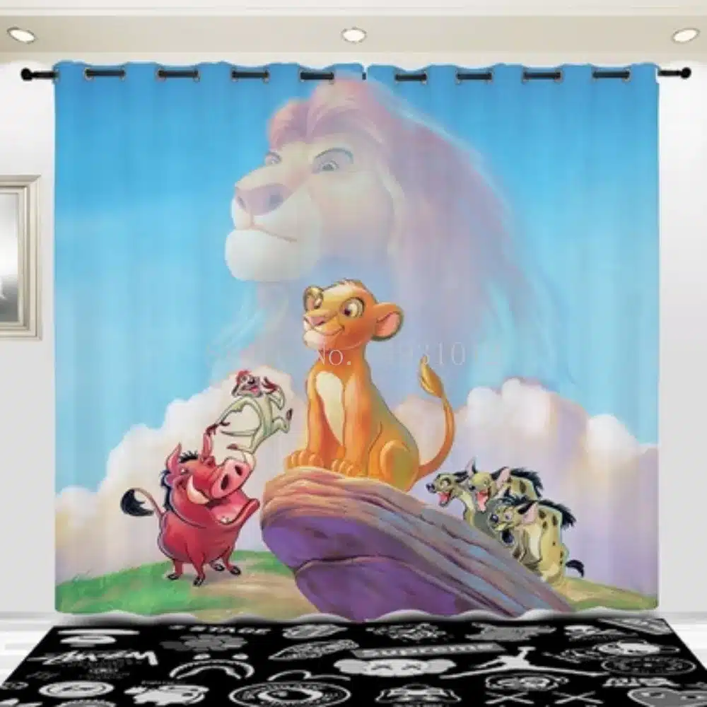 "Lion King" tegelastega kardinad | kujundav pilt e-kaubamaja pildikogust
