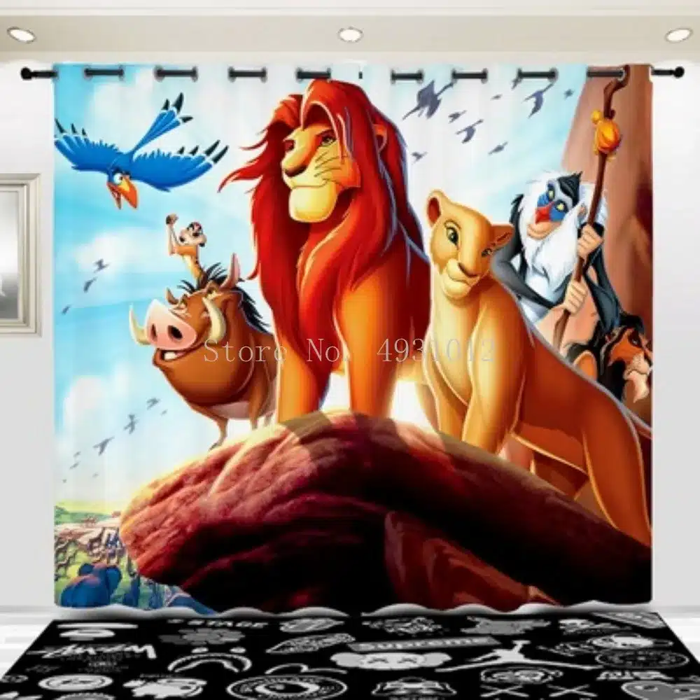 "Lion King" tegelastega kardinad | kujundav pilt e-kaubamaja pildikogust