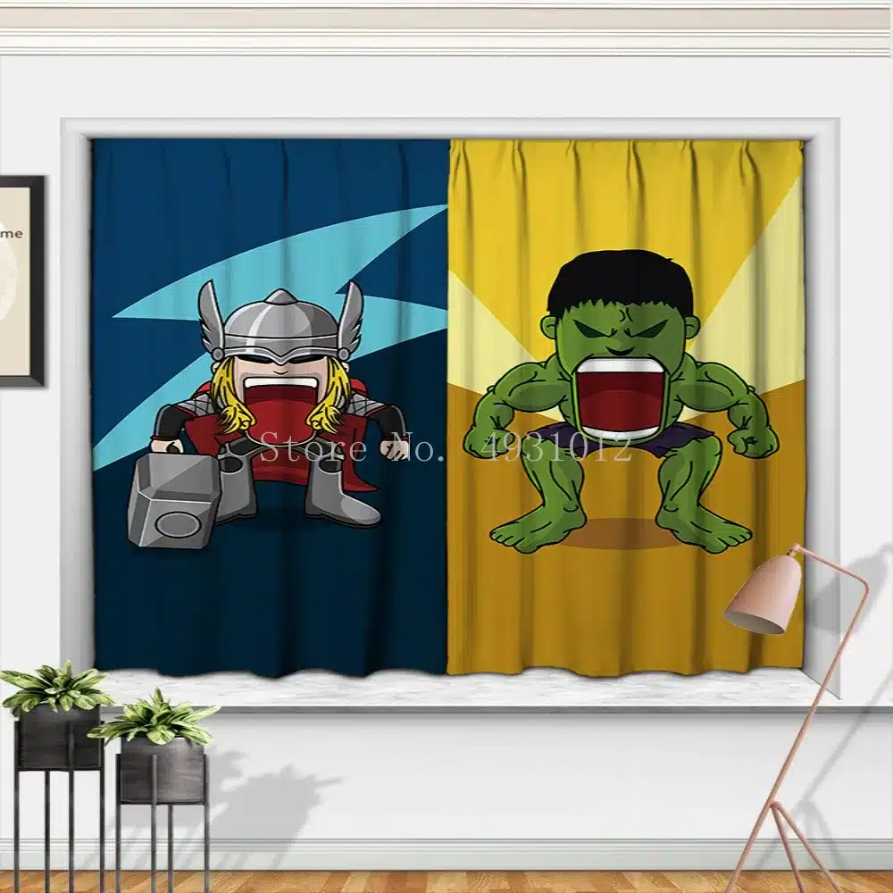 "Marveli" tegelastega kardinad | kujundav pilt e-kaubamaja pildikogust