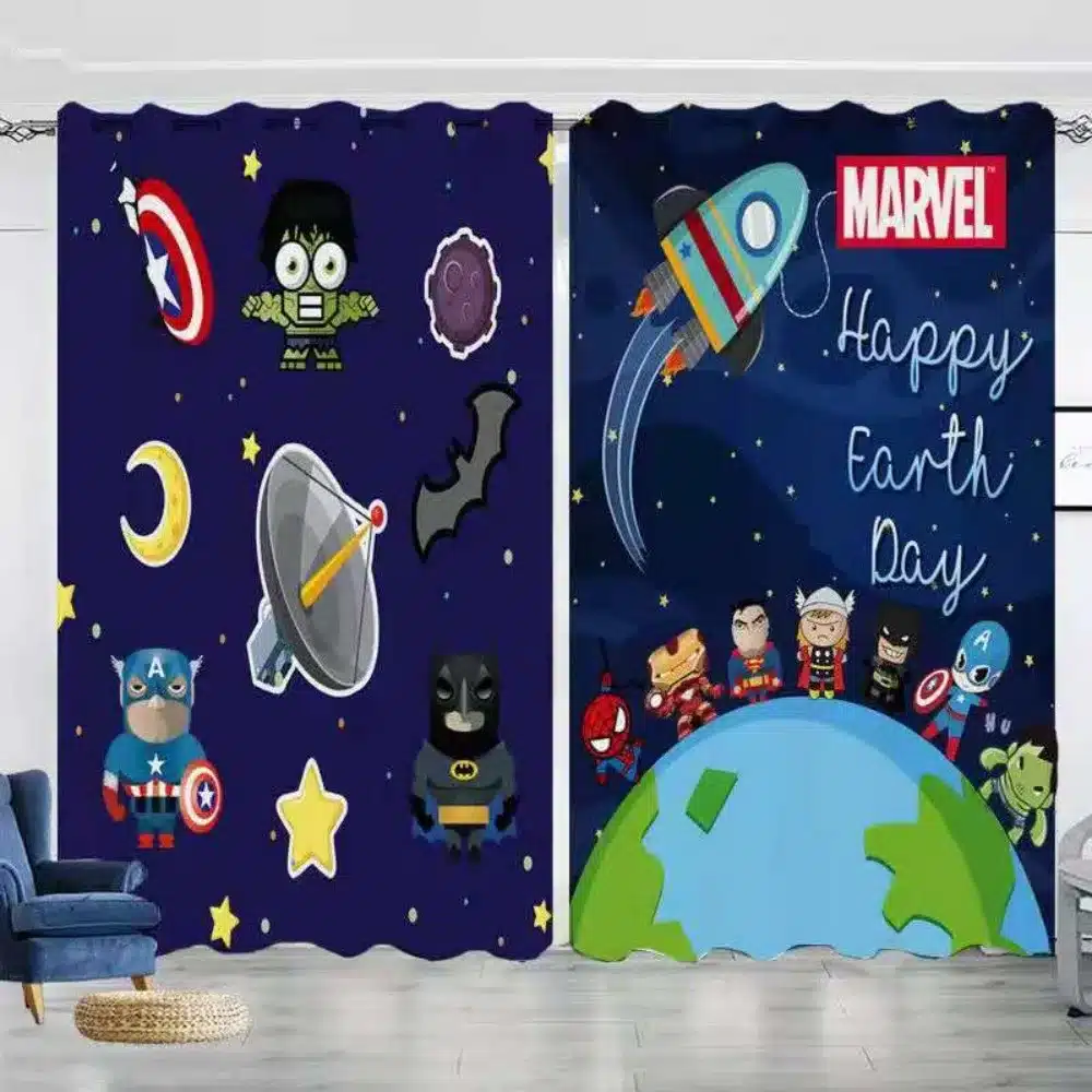 "Marveli" tegelastega kardinad | kujundav pilt e-kaubamaja pildikogust