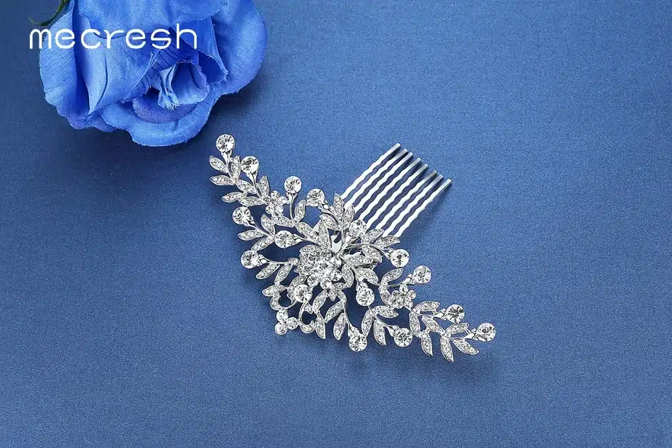Mecresh Leaf Crystal Wedding Hair Accessories For Women Luxury Rhinestone Bridal Hair Combs 2017 Fashion European Design FS133 22