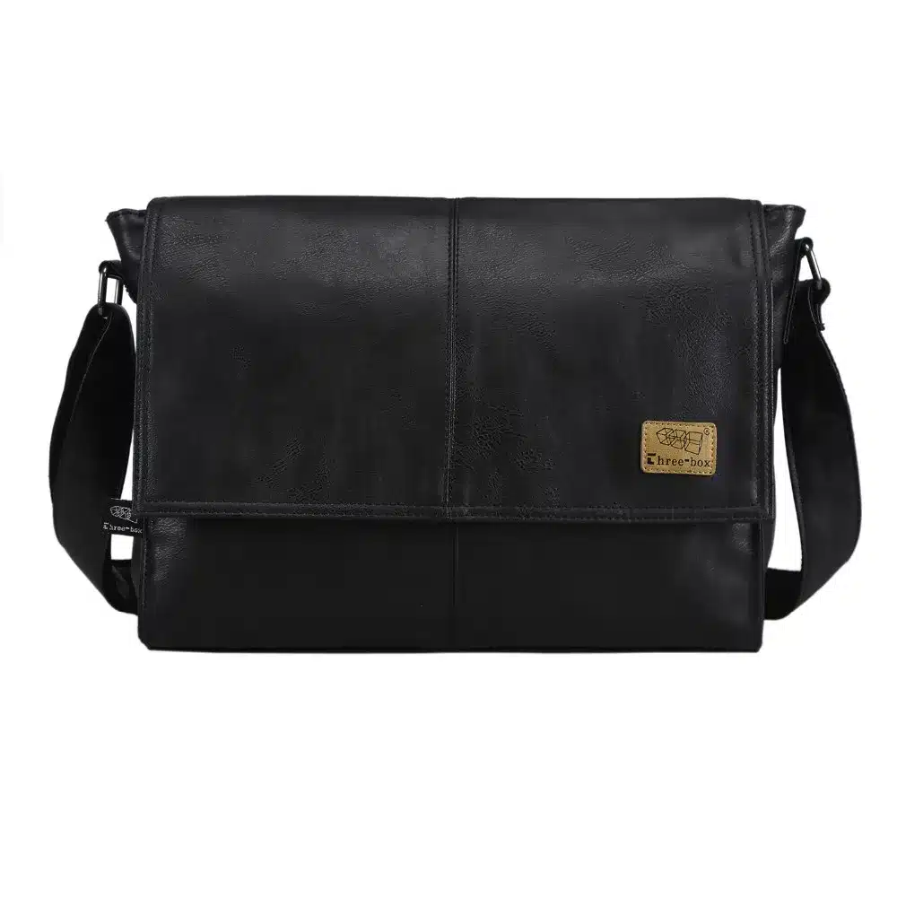 Designer Handbags Men's 14 inch Laptop Bag Male PU Leather Messenger Bags Men Travel School Bags Leisure Shoulder Bags Free Ship 14
