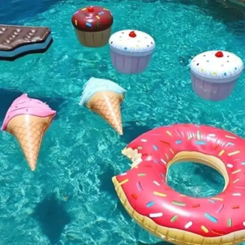 1pcs Pool Float Water Fun Toys Swim Ring Ice Cream Shaped Inflatable Float Pool Accessories Floats Enviromental PVC Swimming Toy 12