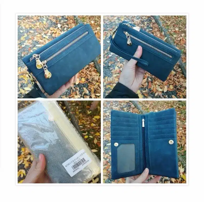 High Capacity Fashion Women Wallets Long Dull Polish PU Leather Wallet Female Double Zipper Clutch Coin Purse Ladies Wristlet 11